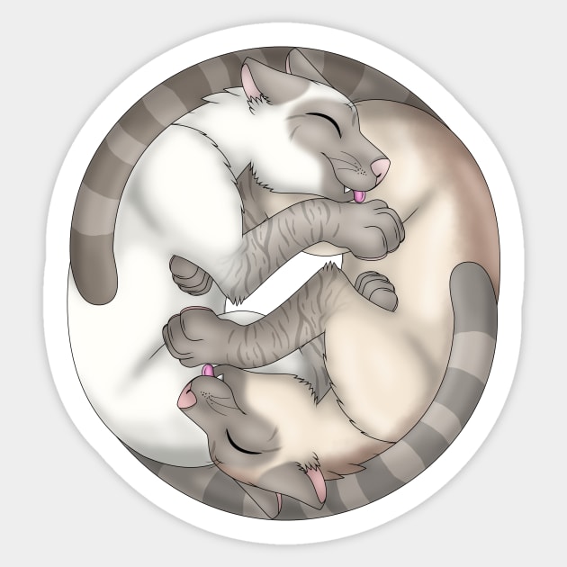 Yin-Yang Cats: Fawn Lynx Point Sticker by spyroid101